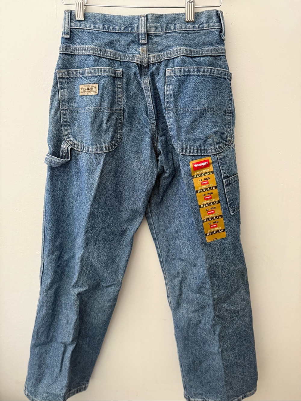 Wrangler Relaxed Fit Blue Carpenter Jeans with Utility Pockets